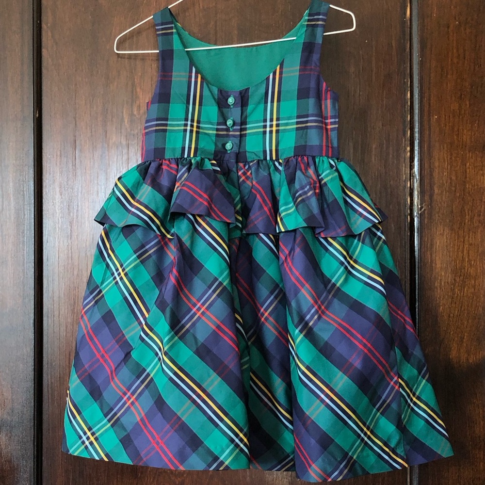 Janie and Jack Dressy Green plaid Dress size 4 Christmas - Picture 4 of 10